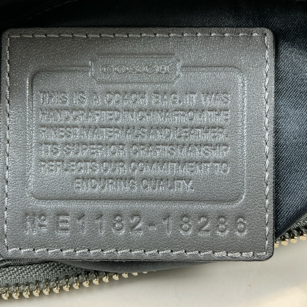 Coach Y2K Kristin 18286 Op Art Gray Silver Metallic Signature Hand Shoulder Bag‎ - Picture 14 of 15